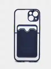 Темно-синий чехол для iPhone XR, 11, 12, 13, Pro, Max, 7, 8, ХР с карманом, отделением для карт