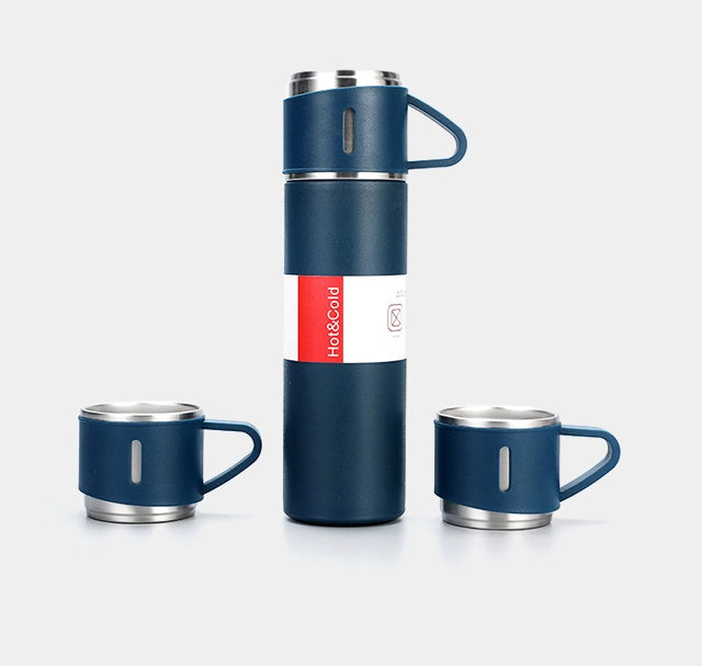 Термос металлический с кружками 500 ml