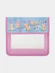 Папка для тетрадей ЮНЛАНДИЯ А5, пластик, 2 отделения, клапан на липучке, Bunnies, 270968