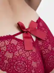 Кружевные трусы с бантиком, женские