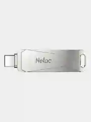 Серый металлик флеш-накопитель USB 3.0 + Type C Netac U782C