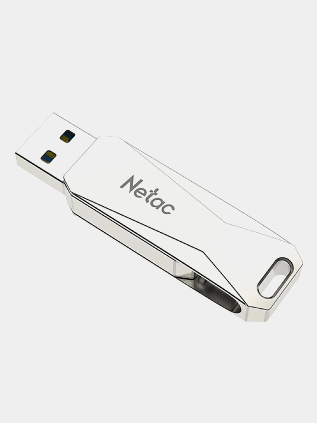 Серый металлик флеш-накопитель USB 3.0 + Type C Netac U782C