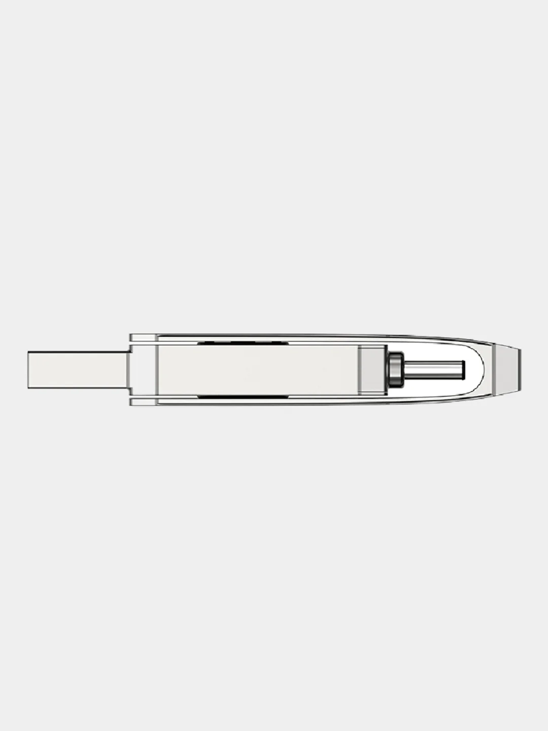 Серый металлик флеш-накопитель USB 3.0 + Type C Netac U782C