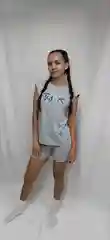 Серый комплект молодежный трикотажный, футболка шорты, хлопок, 100% Onstyle
