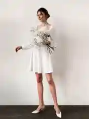 Белый платье женское, вечернее, мини