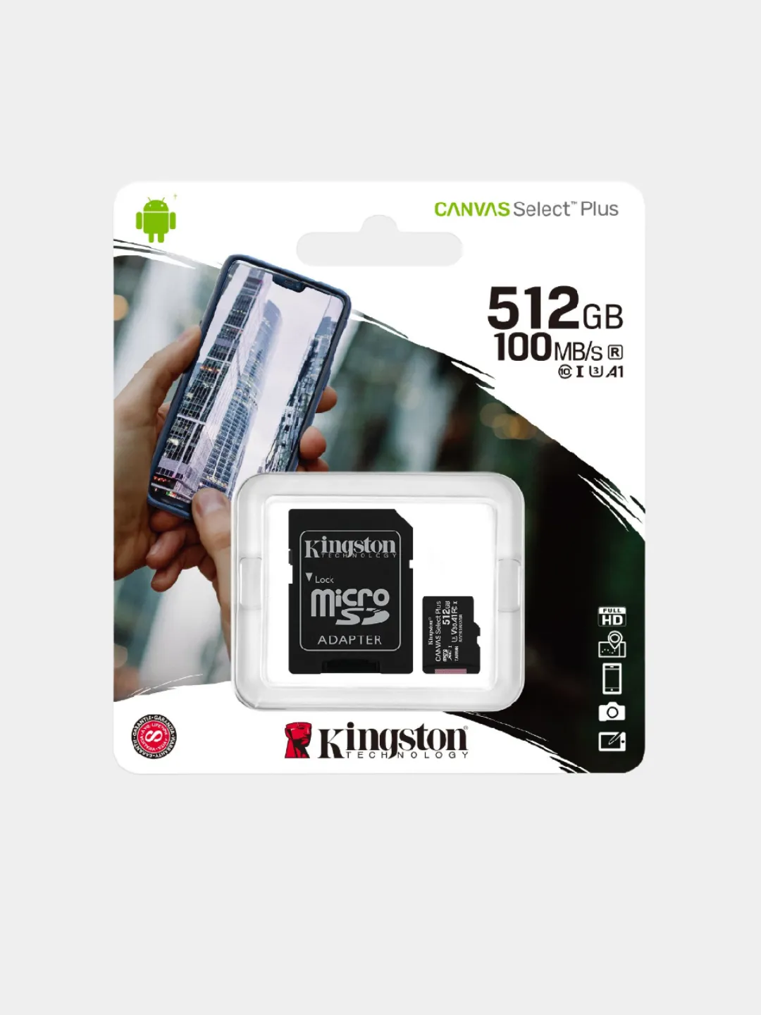 Карта памяти Kingston Canvas Select Plus Class10, microSD + SD для  смартфона, регистратора купить по цене 698 ₽ в интернет-магазине Магнит  Маркет