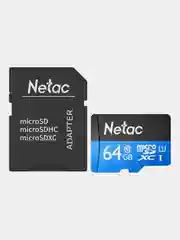 Карта памяти MicroSD Netac P500 Standard U1 Class 10, 90 mb/s