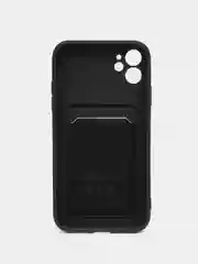 Черный чехол-карточница для Samsung A12, iPhone 11, 12 Pro, 13 Pro, 13 Pro Max