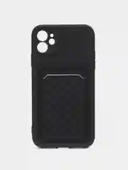 Черный чехол-карточница для Samsung A12, iPhone 11, 12 Pro, 13 Pro, 13 Pro Max