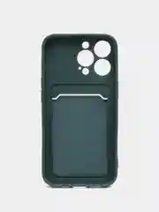 Зеленый чехол-карточница для Samsung A12, iPhone 11, 12 Pro, 13 Pro, 13 Pro Max