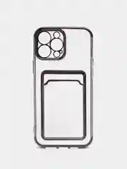 Угольный чехол карточница iPhone 11, 12, 12 Pro, 12 Pro Max, 13, 13 Pro, 13 Pro Max, Redmi 9C, 9A