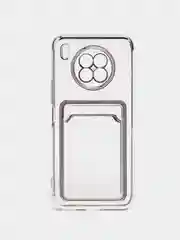 Серебряный чехол карточница Samsung A03 core, A22S, A32, A12, S20 Plus, Honor 50, 50 Lite