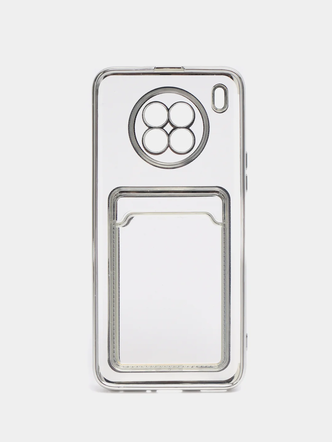 Серебряный чехол карточница Samsung A03 core, A22S, A32, A12, S20 Plus, Honor 50, 50 Lite