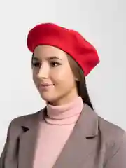 Красный берет женский, всесезонный, шерстяной