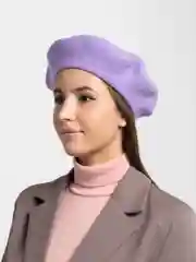 Лавандовый берет женский, всесезонный, шерстяной