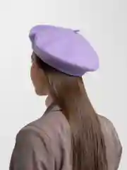 Лавандовый берет женский, всесезонный, шерстяной