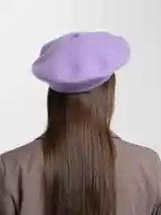 Лавандовый берет женский, всесезонный, шерстяной