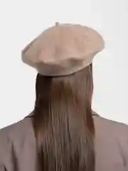 Бежевый меланж берет женский, всесезонный, шерстяной