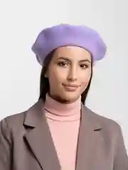 Лавандовый берет женский, всесезонный, шерстяной