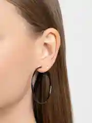 Черный серьги круглые