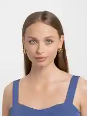 Золотой серьги двойные женские
