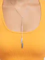 Серебряный кулон с листьями