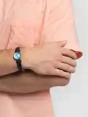 Аметистовый браслет кожаный
