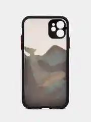 Синий меланж чехол для iPhone 11 12 13 7 8  XR 14 Plus Pro Max mini айфон про макс пластиковый