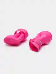 Розовый резиновые сапоги для выгула собак, видеообзор на обувь для собак