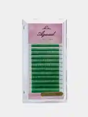 Зеленый ресницы для наращивания, цветные, Mix 8-15 mm. Изгиб D, 0,10 мм