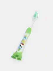 Салатовый зубная щетка детская Bambolina мягкая, с подушечкой для чистки языка, 4-8 лет