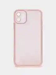 Розовый прозрачный чехол для iPhone 11, 12, 13, 14, Pro, Max, силиконовый, с защитой камеры