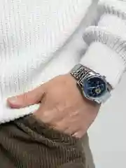 Серебряный наручные мужские часы OLEVS