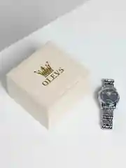Серебряный наручные мужские часы OLEVS