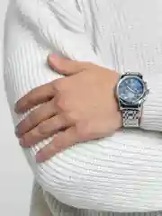 Серебряный наручные мужские часы OLEVS