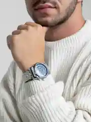 Серебряный наручные мужские часы OLEVS