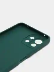 Тёмно-зелёный силиконовый чехол для Xiaomi Mi 11 Lite, Mi 11 Lite 5G NE (Сяоми Ми 11 Лайт), прозрачный