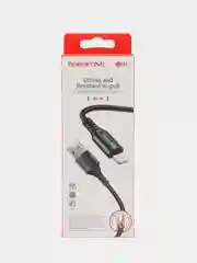 Черный кабель зарядный BOROFONE BX54, 1 м, Micro-USB/Type-C/Lightning, для Android и Apple iPhone