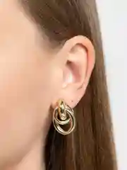 Золотой серьги-кольца женские