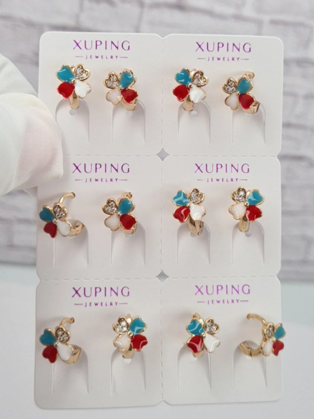 Голубой серьги детские, Xuping