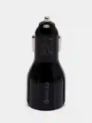 Черный автомобильная зарядка , быстрая зарядка QC3.0, 2xUSB, 3.1A, 12V