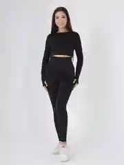 Черный костюм для фитнеса, женский маломерит
