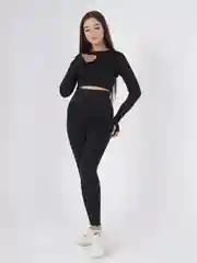 Черный костюм для фитнеса, женский маломерит