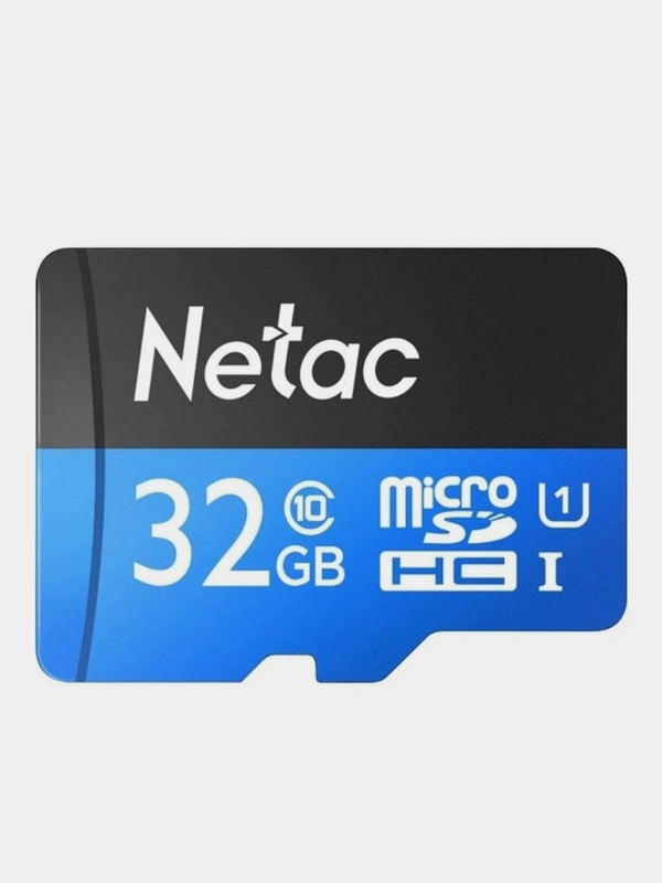 Карта памяти MicroSD Netac P500 U1 Class 10, 90 mb/s, без адаптера, 16 / 32 / 64 / 128 GB