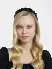 Черный ободок для волос из экокожи