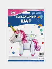 Золотой воздушный шарик для праздника "Радужный Единорог", фольгированный