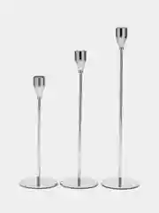 Серебряный комплект подсвечников, металлические, 3 штуки