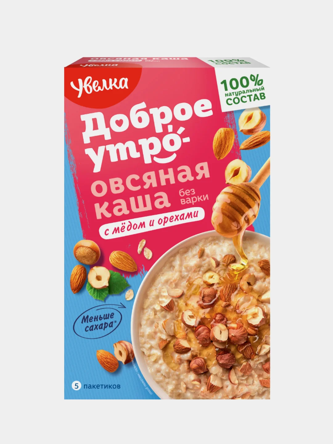 Каша овсяная б/п, с медом и орехами, 0,04*5