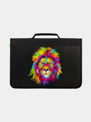 Папка для труда на молнии BRAUBERG А4 с ручкой, 1  отделение, органайзер, Colorful lion