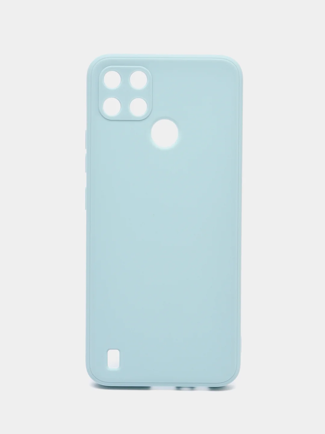 Светло-синий чехол Realme C21Y / C25Y силиконовый с защитой камеры ( Реалми С21У С25У )